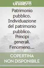 Patrimonio pubblico. Individuazione del patrimonio pubblico. Principi generali. Fenomeno evolutivo della consistenza ed utilizzazione Professionale