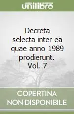 Decreta selecta inter ea quae anno 1989 prodierunt. Vol. 7 Sconto