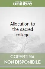 Pagamento Sicuro Allocution to the sacred college
