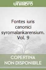 Fontes iuris canonici syromalankarensium. Vol. 9 Affare