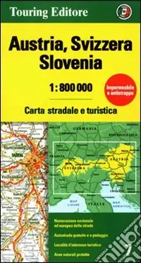 Austria, Svizzera, Slovenia 1 800.000. Carta stradale e turistica Nuovo Arrivo