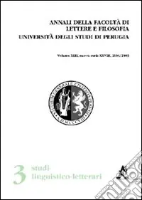 Annali della Facoltà di lettere e filosofia dell‘Università degli Studi di Perugia. 2ª sezione di studi storico-antropologici (2004-2005). Vol. 42 Spedito Oggi