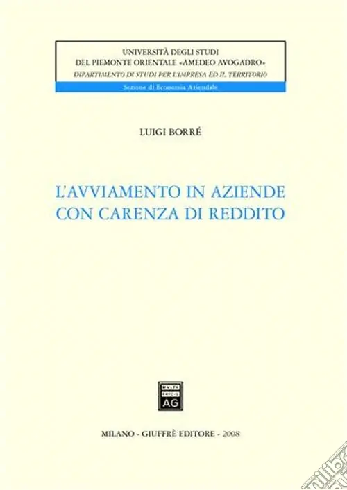 Nuova Collezione L‘avviamento in aziende con carenza di reddito