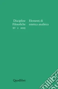 Discipline filosofiche (2005). Vol. 2 Elementi di estetica analitica Affare