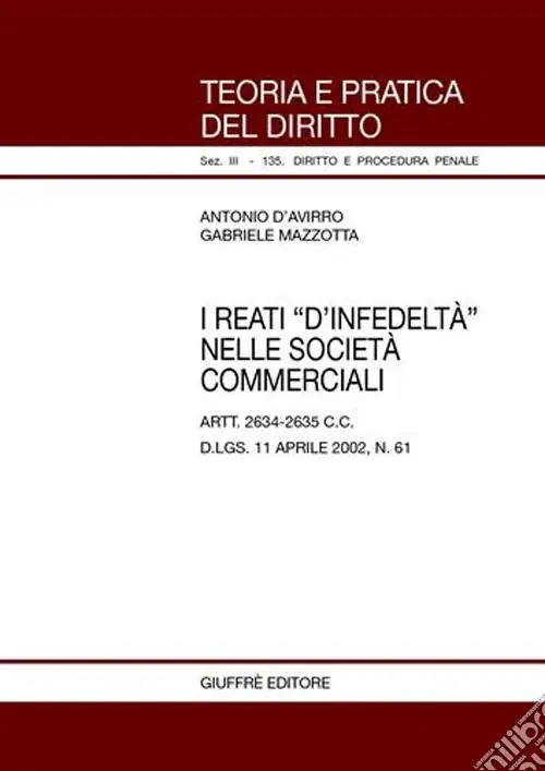 I reati «d‘infedeltà» nelle società commerciali. Artt. 2634-2635 C. c. D.Lgs. 11 aprile 2002, n. 61 Soddisfatti O Rimborsati