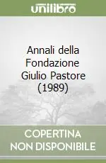 Ordina Subito Annali della Fondazione Giulio Pastore (1989)