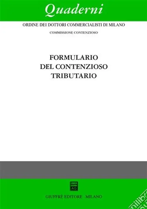 Occasione Formulario del contenzioso tributario