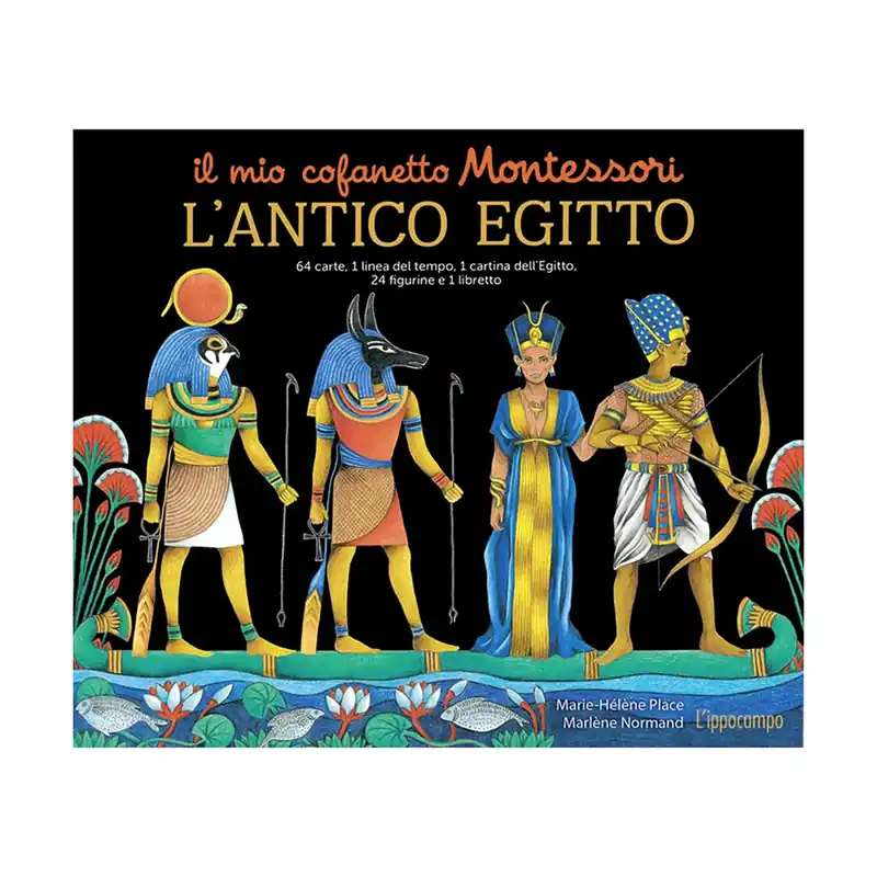 Prezzo Ridotto L‘Antico Egitto Cofanetto Montessori con Schede, Figurine, Carta Geografica, Libretto Attività