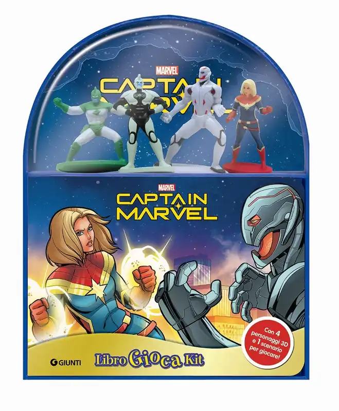 LibroGiocaKit - Captain Marvel Con 4 personaggi 3D e 1 scenario per giocare! Occasione