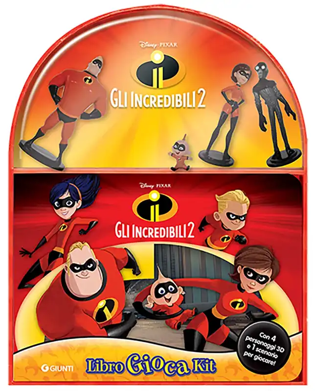 Quantità Limitata Gli Incredibili 2 - LibroGiocaKit Con 4 personaggi 3D e 1 scenario per giocare!