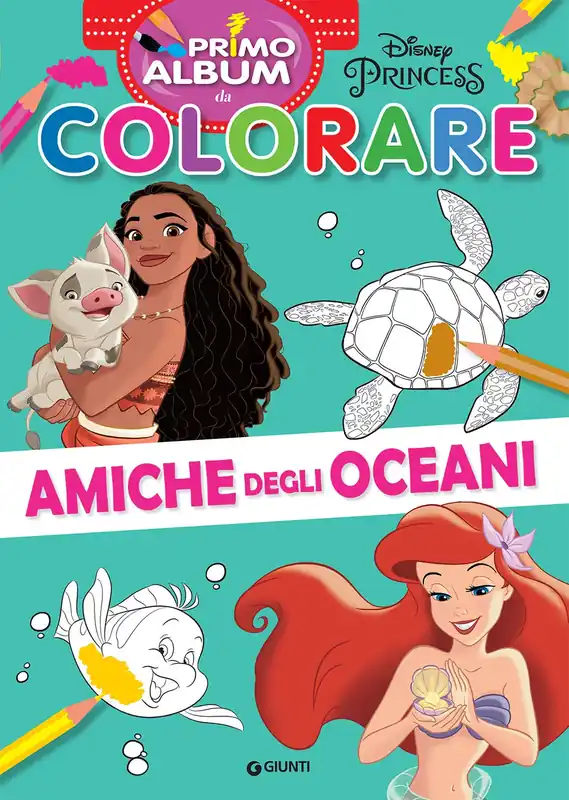 Primo album da colorare Disney Princess Amiche degli oceani Offerta Del Giorno