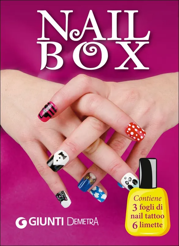Affare Nail box Contiene 3 fogli di nail tattoo, 6 limette