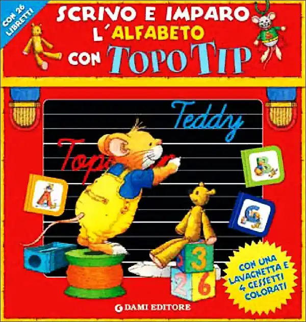 Spedizione Espresso Scrivo e imparo l‘alfabeto con Topo Tip - Valigetta Con 26 libretti, con una lavagnetta e 4 gessetti colorati