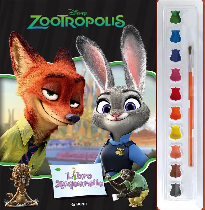 Reso Gratuito Libro Acquerello - Zootropolis Contiene 10 acquerelli e un pennello