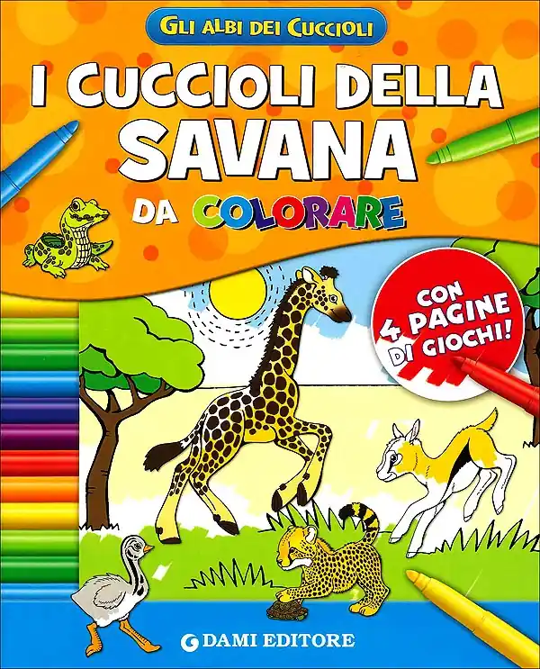 I cuccioli della Savana da colorare Con 4 pagine di giochi! Direttamente Dal Produttore