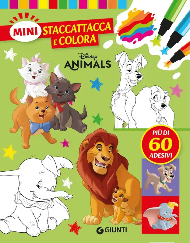 Consegna Rapida Mini Staccattacca e colora Disney Animals Più di 60 adesivi