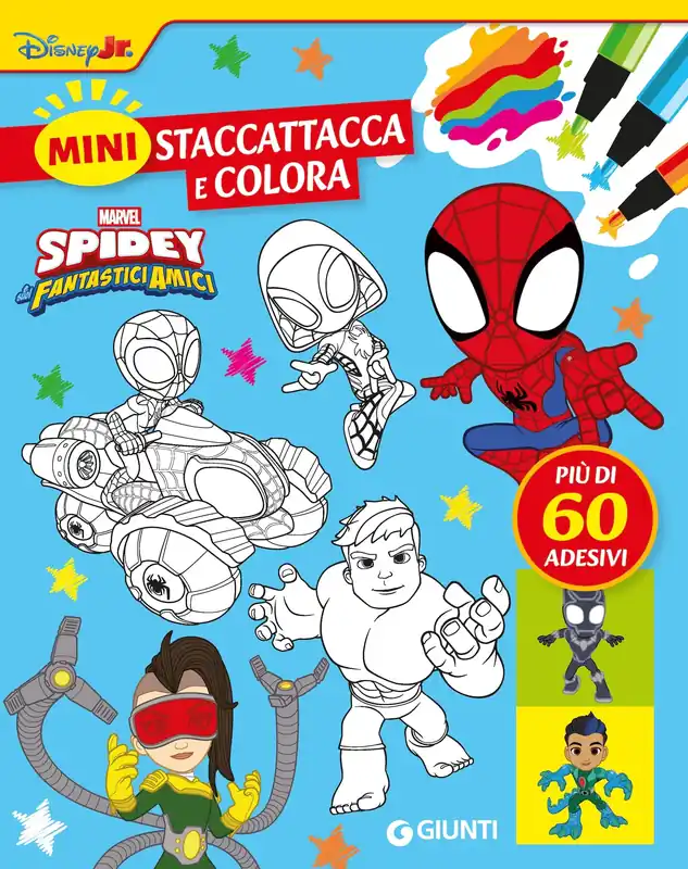 Consegna Rapida Mini Staccattacca e colora Spidey e i suoi fantastici amici Più di 60 adesivi