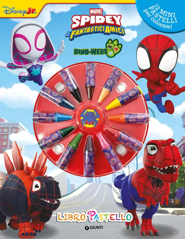 Spedito Oggi Spidey Dino-Webs Libro Pastello 12 Mini pastelli per colorare