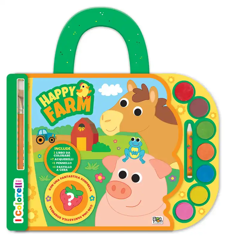 Happy Farm. I colorelli. Valigetta con acquerelli Occasione Imperdibile